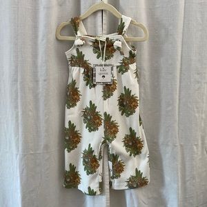 Kate Quinn Organic Cotton Gaucho Tie Overalls in Fall Cactus Floral